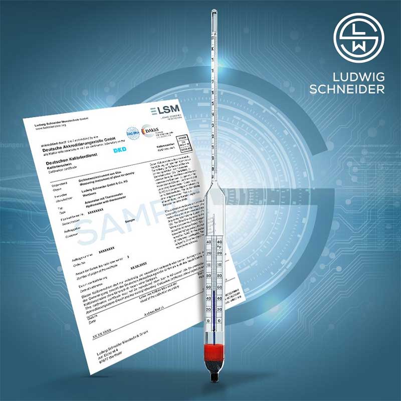 هیدرومتر الکل سنج ساخت شرکت Ludwig Schneider کد 3302061/03/3P